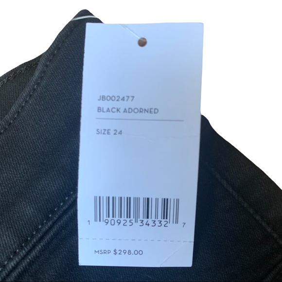 J brand Alana Black Adorned High Rise Cropped Skinny - Picture 10 of 15